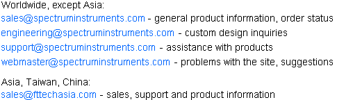 Contacts for Spectrum Instruments